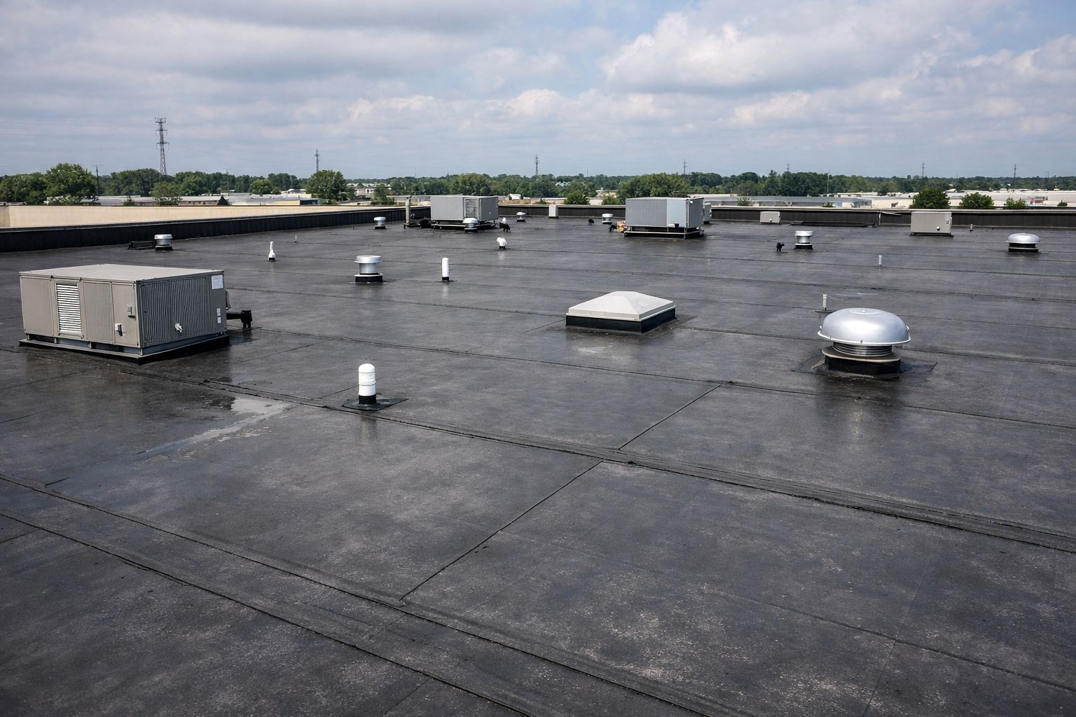 EPDM rubber roofing installation