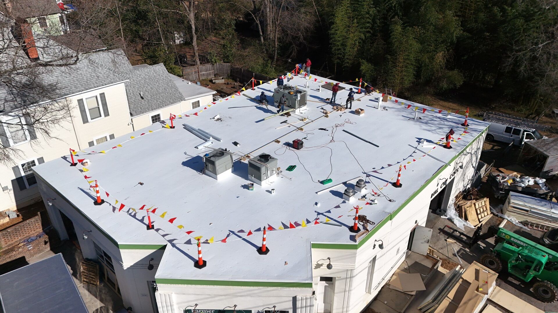 TPO flat roof installation by K&D Roofing