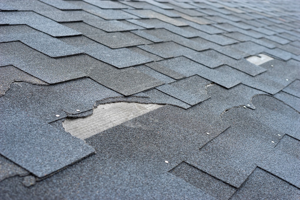 cracked-shingles; roof inspection