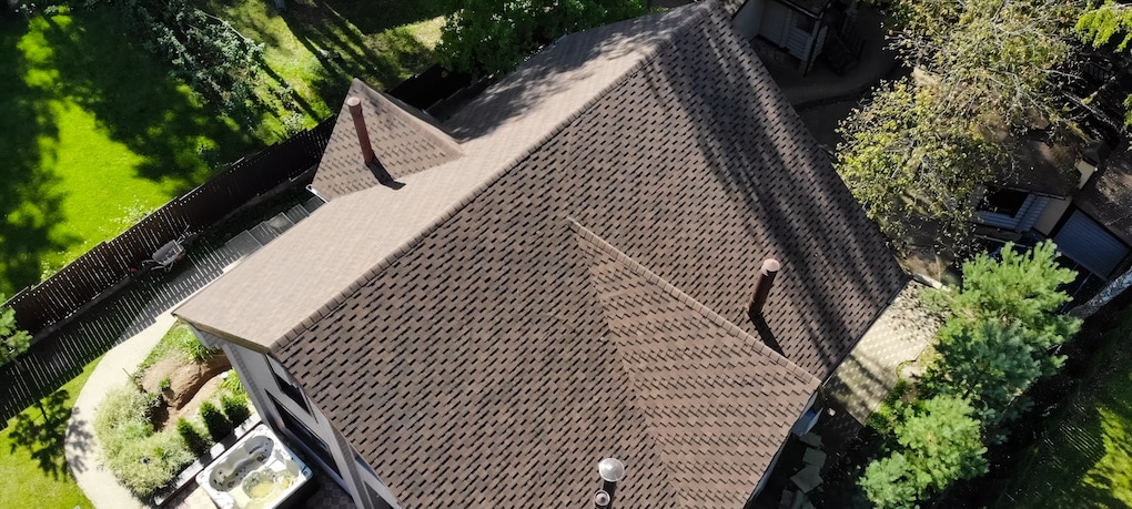drone shot of roof