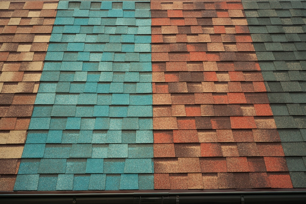 types of roof shingles samples on roof