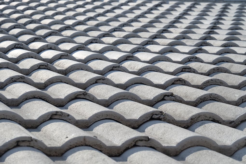 close up shot of concrete roof tile 