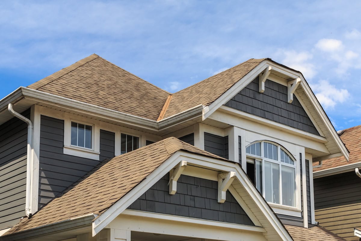 Architectural details of new houses in North America.