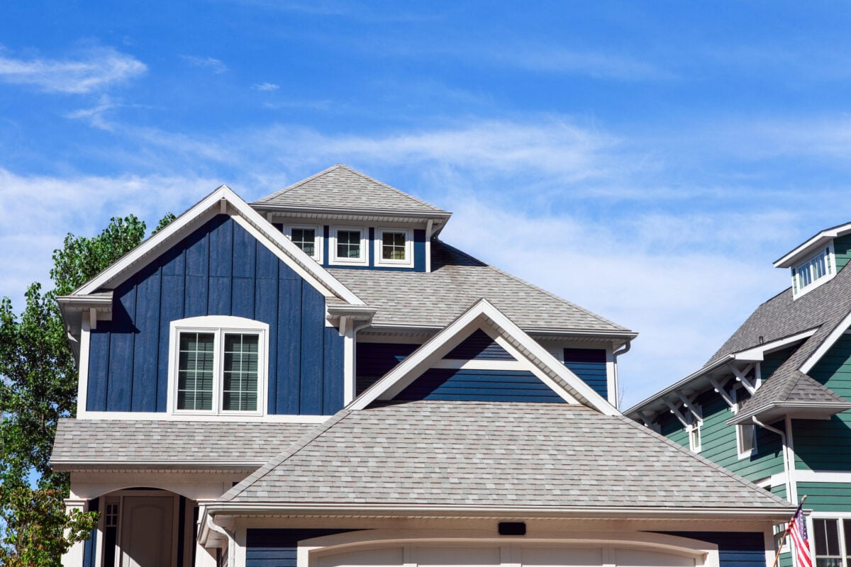 Close up row of beach houses